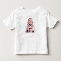 Girl Templar Knight Crusader Toddler Tee Shirt