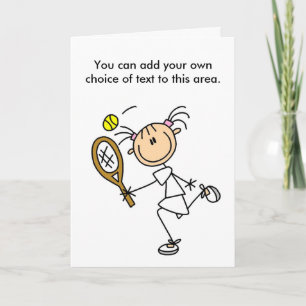 Girl Tennis Player Customizable Card