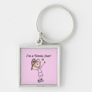 Girl Tennis Star T-shirts and Gifts Keychain