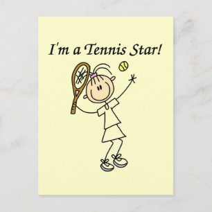 Girl Tennis Star T-shirts and Gifts Postcard