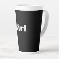 Girl Text Name Black Colour Background Latte Mug