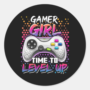Girl Time To Level Up Video Game Birthday Gift Gir Classic Round Sticker
