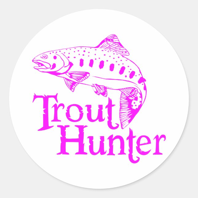 GIRL TROUT HUNTER CLASSIC ROUND STICKER (Front)