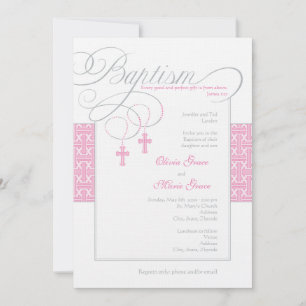 Girl Twins Baptism Invitation