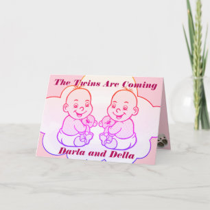 Girl Twins Proviennent Carte Baby shower