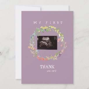 Girl Ultrasound Photo Thank You Baby Point of View Card