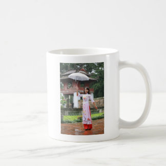 Girl Umbrella Asian Rain Woman Coffee Mug