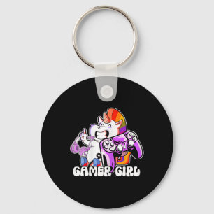 Girl Unicorn Gaming Cute Video Game Lover Cool  Keychain