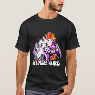 Girl Unicorn Gaming Cute Video Game Lover Cool  T-Shirt