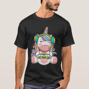 Girl Unicorn Gaming Cute Video Game Women Girls T-Shirt