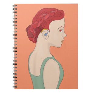 Girl using a hearing aid notebook
