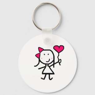 Girl & Valentine Keychain