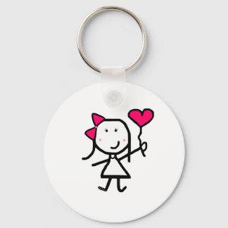 Girl & Valentine Keychain