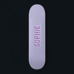Girl Varsity Purple Skateboard Personalized Name<br><div class="desc">Girl Varsity Purple Skateboard Personalized Name – Trendy & Personalized Skater Gift 🛹💖✨ Shred in style with this Custom Name Girly Varsity Skateboard, featuring a bold varsity-style font and a fun, feminine touch! Perfect for girls who love to skate, this trendy skateboard is fully customizable with any name, making it...</div>