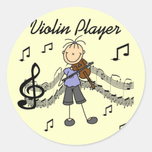 Girl Violin Player Tshirts and Gifts Classic Round Sticker
