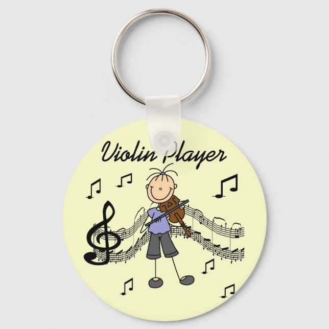 Girl Violin Player Tshirts and Gifts Keychain (Front)