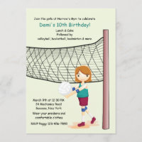 Girl Volleyball Player Birthday Party Invitations