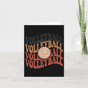 Girl Volleyball T Shirt Teen Women Mom Cute Groovy Card