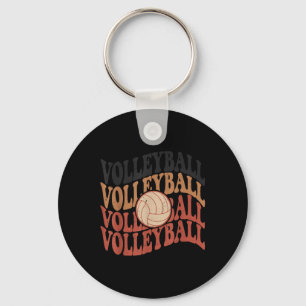 Girl Volleyball T Shirt Teen Women Mom Cute Groovy Keychain