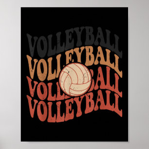 Girl Volleyball T Shirt Teen Women Mom Cute Groovy Poster
