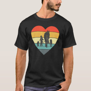 Girl Walking Dogs And Horse Dog Horses Farm T-Shirt
