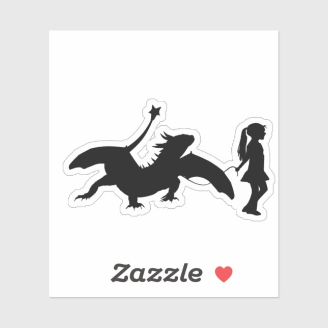 Girl Walking Her Pet Dragon Funny Gag Gift (Sheet)