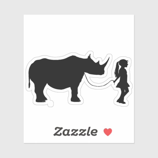 Girl Walking Her Pet Rhino Funny Gag Gift  Idea (Sheet)