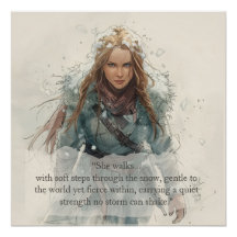 Girl Walking Through Snow – Inspirational Poster