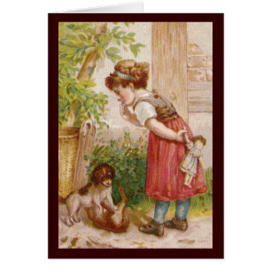 Girl Watches Dog Cat Antics