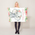 Girl Watercolor Floral Elephant Personalized