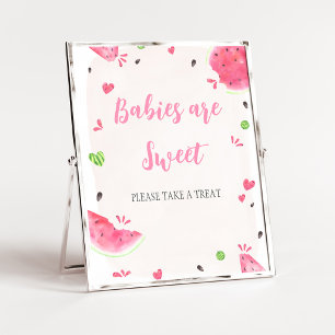 Girl Watermelon Baby Shower Babies are Sweet Sign
