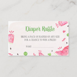 Girl Watermelon Baby Shower Diaper Raffle Enclosure Card