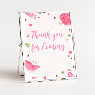 Girl Watermelon Baby Shower Late Night DiapersSign Poster