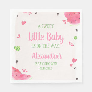 Girl Watermelon Baby Shower Napkin