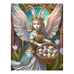 Girl Wearing Easter Bunny Angel Costume Photo Print