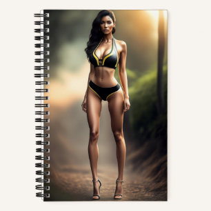 Girl wearing in black bikini Notebook