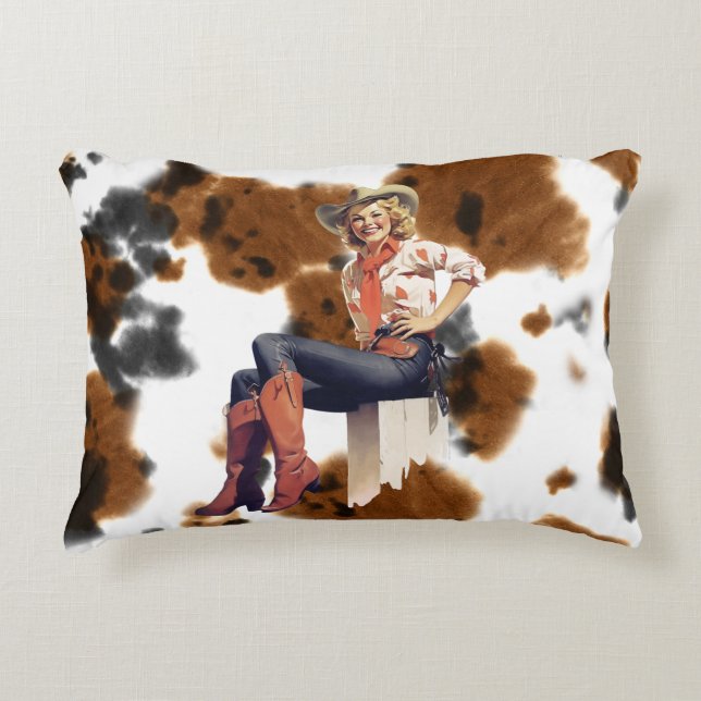 Girl Western Pillow - Rustic Western  (Front)
