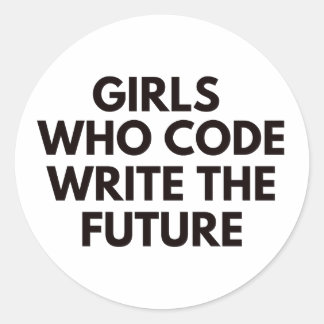 Girl who code write the future classic round sticker