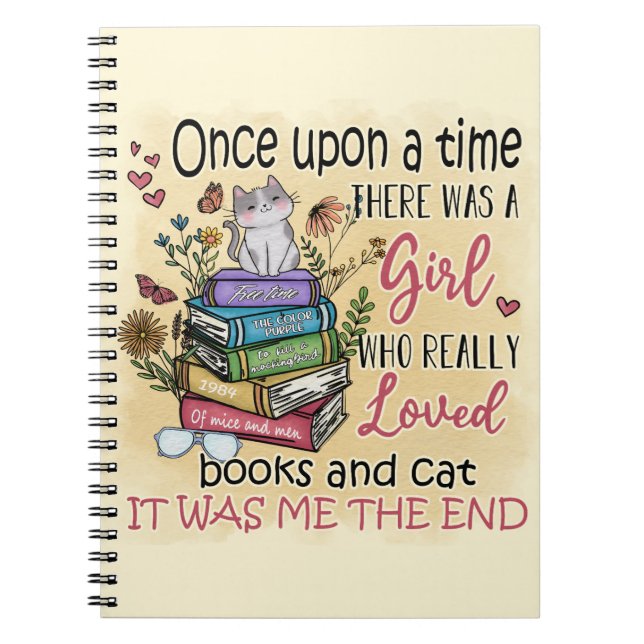 Girl Who Loves Books and Cats (Front)