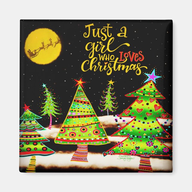 Girl Who Loves Christmas Inspirivity  Magnet (Front)