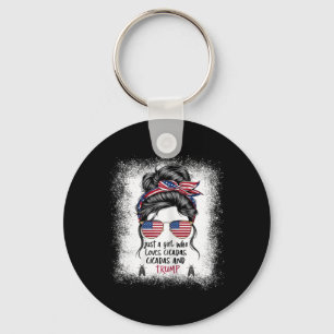 Girl Who Loves Cicadas Trump Girl 2024 Keychain
