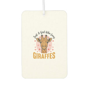 Girl Who Loves Giraffes Vintage Engraving Design_1 Air Freshener