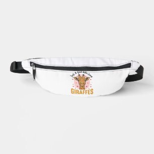 Girl Who Loves Giraffes Vintage Engraving Design_1 Fanny Pack