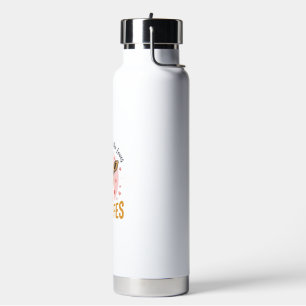 Girl Who Loves Giraffes Vintage Engraving Design_1 Water Bottle