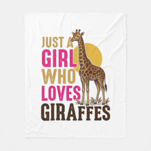 Girl Who Loves Giraffes Vintage Giraffe Shirt Desi Fleece Blanket