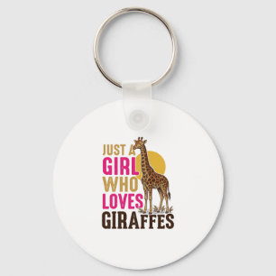 Girl Who Loves Giraffes Vintage Giraffe Shirt Desi Keychain