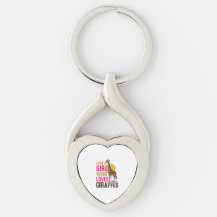 Girl Who Loves Giraffes Vintage Giraffe Shirt Desi Keychain