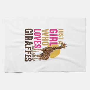 Girl Who Loves Giraffes Vintage Giraffe Shirt Desi Kitchen Towel