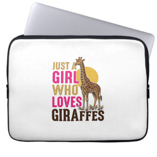 Girl Who Loves Giraffes Vintage Giraffe Shirt Desi Laptop Sleeve