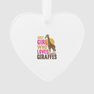 Girl Who Loves Giraffes Vintage Giraffe Shirt Desi Ornament
